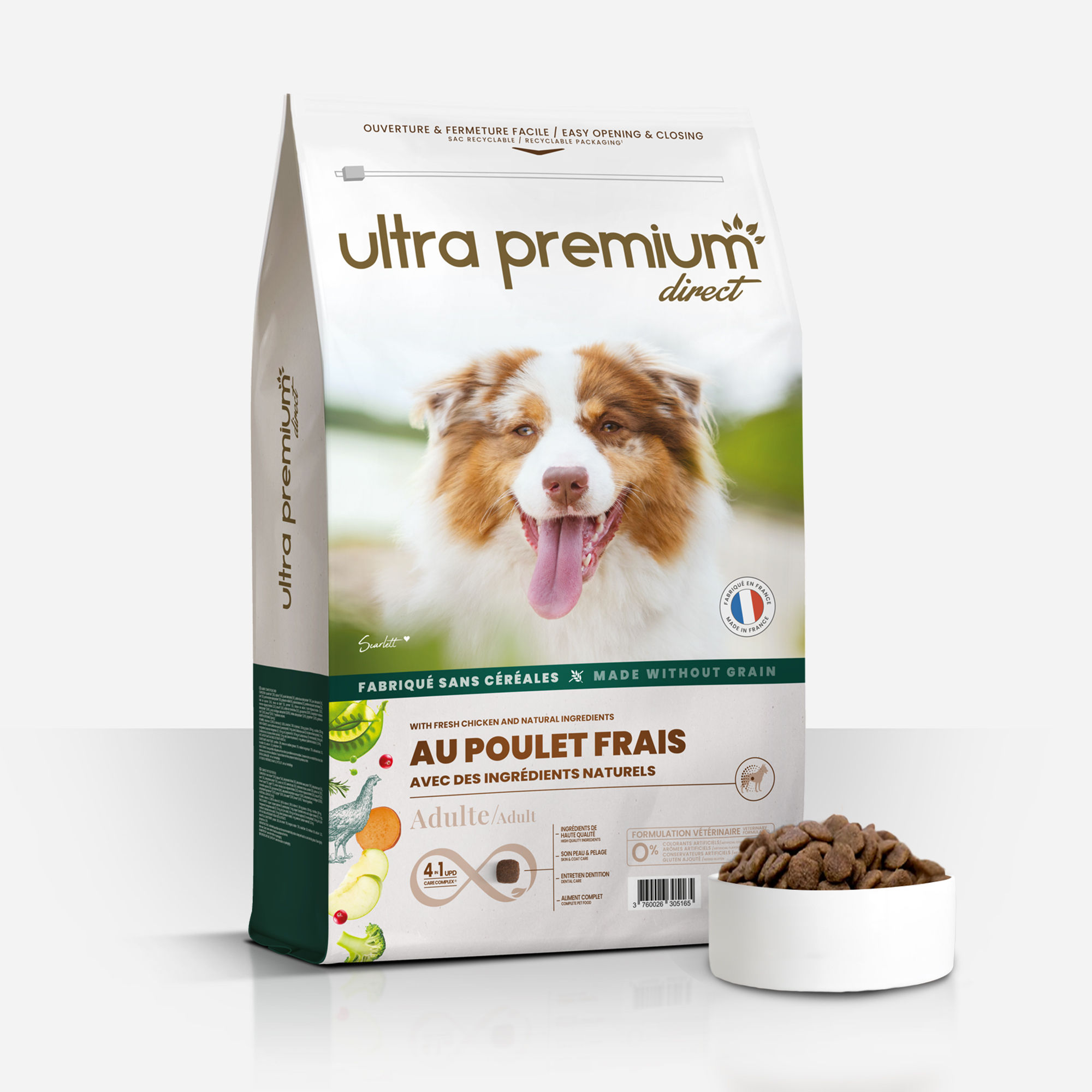 Ultra Premium Direct Croquettes Sans Céréales au Poulet frais Chien adulte
