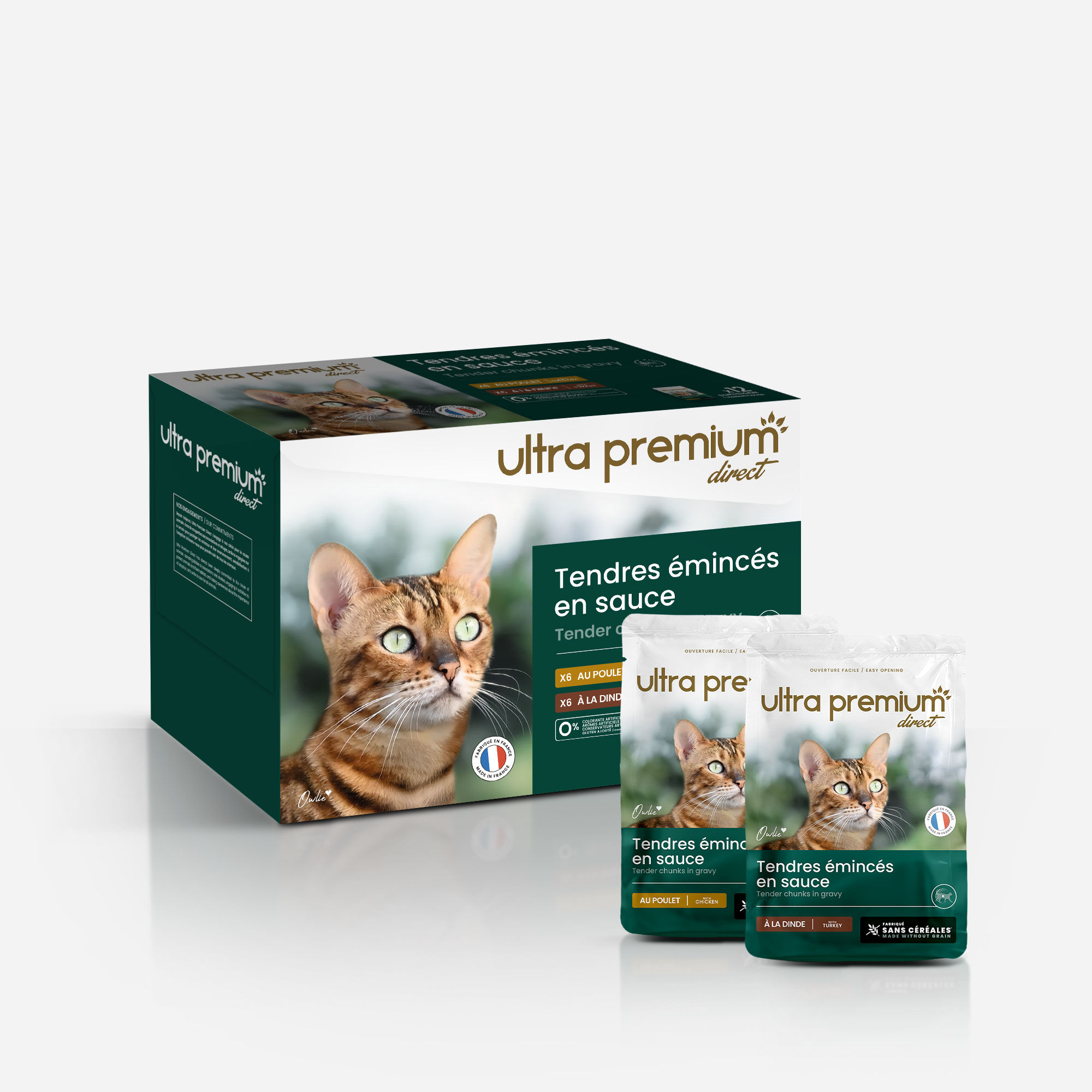 Ultra Premium Direct Emincés en Sauce Poulet / Dinde pour chat Sans Céréales